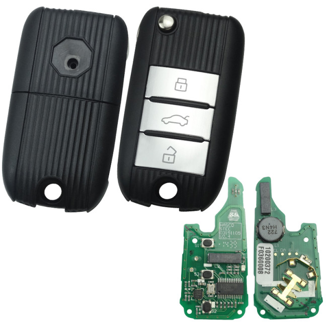 For MG ZS keyless go with 47 chip 3 button 433MHZ remote key Original PCB +aftermarket shell