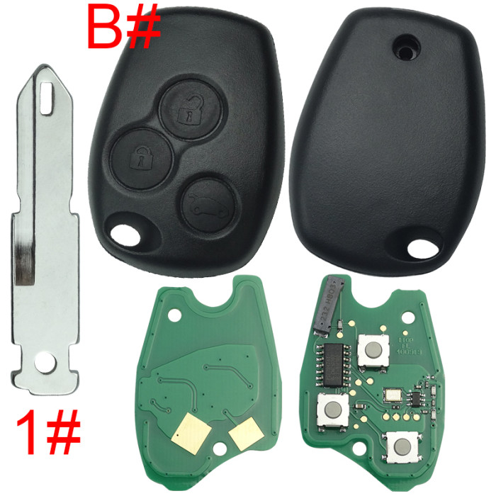 For  Renault Clio III,Kangoo III,Master III  remote key 434mhz with original 7947AT chip after 2008 year, pls choose button and blade