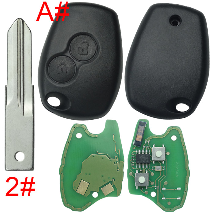 For Renault Clio III,Kangoo III,Master III remote key 434mhz with aftermarket 7947 chip after 2008 year, pls choose button and blade