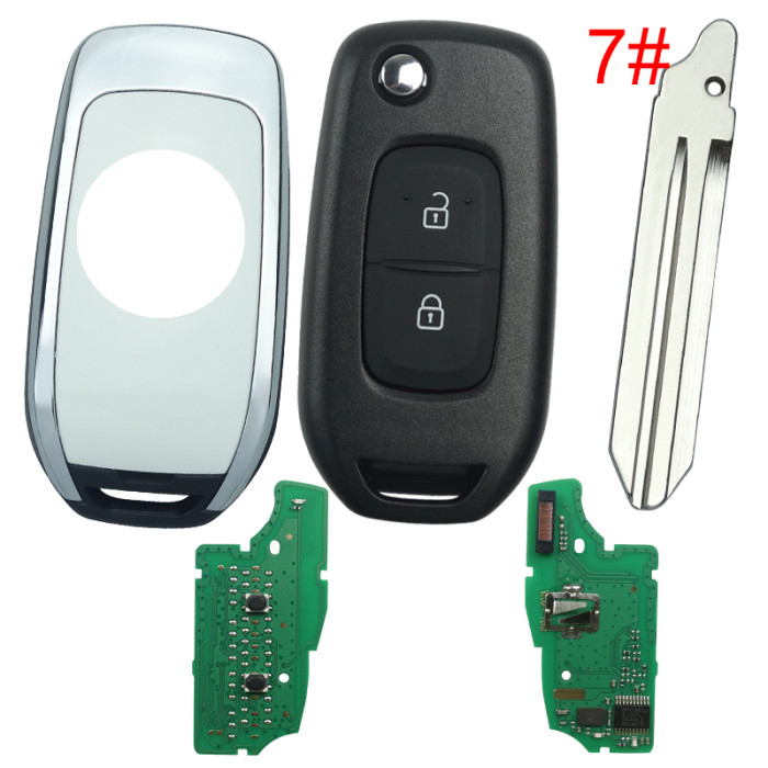 For  Renault 2 Button flip remote   AES 4A PCF7961M chip-434MHZ FCCID:CWTWB1 G767 for Renault Captur/Megane 3