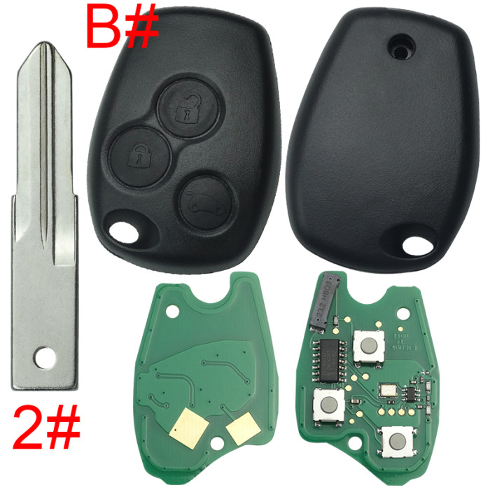 For  Renault Clio III,Kangoo III,Master III  remote key 434mhz with original 7947AT chip after 2008 year, pls choose button and blade