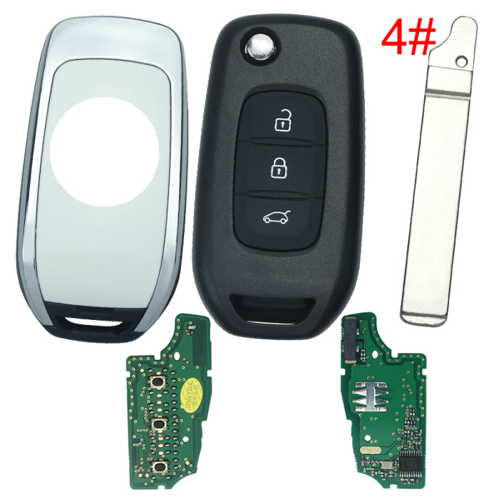 For Renault 3 Button flip remote   AES 4A PCF7961M chip-434MHZ FCCID:CWTWB1G767   for Renault Captur/Megane 3，please choose the blade