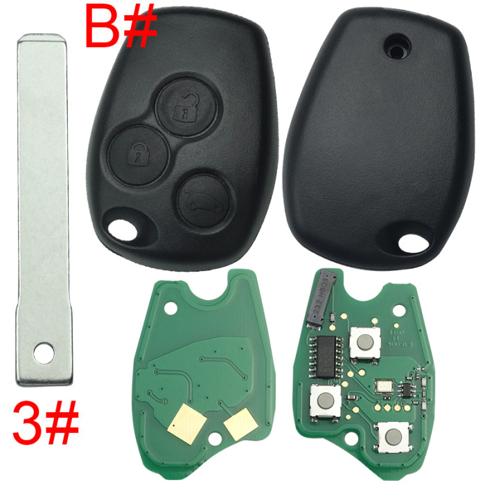 For  Renault Clio III,Kangoo III,Master III  remote key 434mhz with original 7947AT chip after 2008 year, pls choose button and blade
