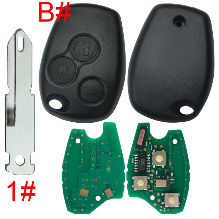 High quality For Renault 2/3 Button remote key Original PCF7947AT-434mhz after 2008 year,:Master II,Traffic II DACIA:Logan,Sandero,Duster