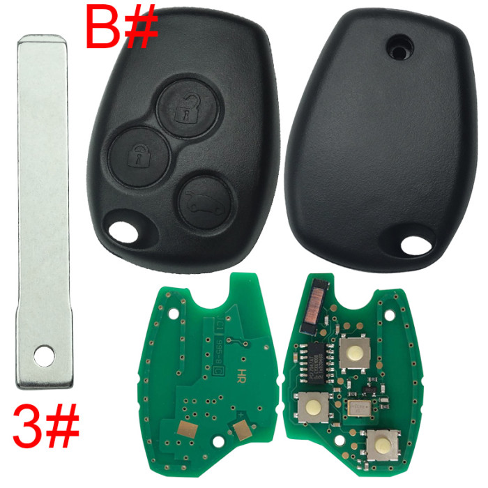 High quality For Renault 2/3 Button remote key Original PCF7947AT-434mhz after 2008 year,:Master II,Traffic II DACIA:Logan,Sandero,Duster