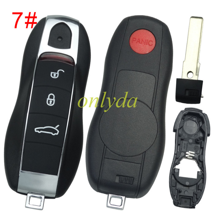For Porsche remote key blank with badge , pls choose button model