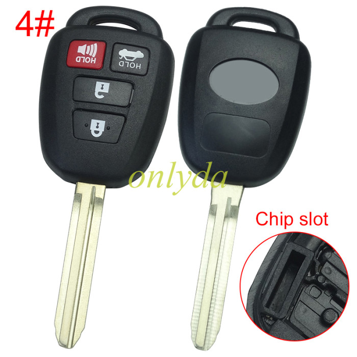 For Toyota  remote key blank with original badge place, pls choose the button
