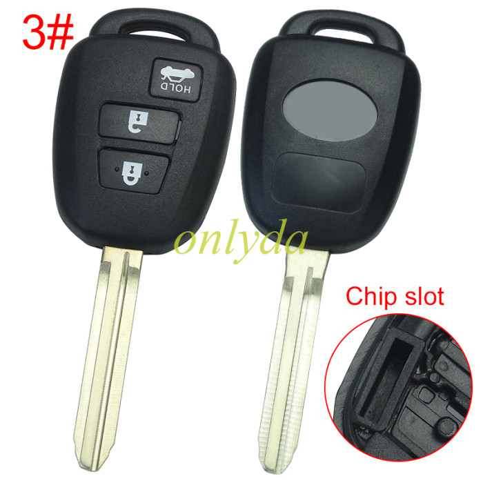 For Toyota  remote key blank with original badge place, pls choose the button