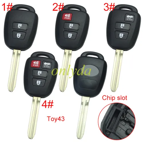 For Toyota  remote key blank with original badge place, pls choose the button