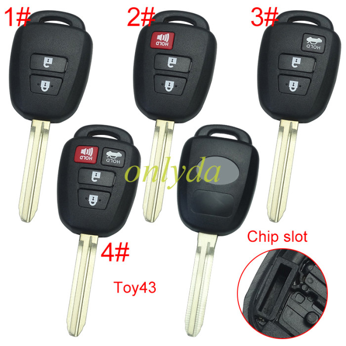 For Toyota  remote key blank with original badge place, pls choose the button