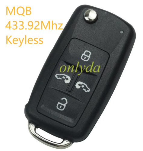 VW 4 button  with original MQB chip keylessgo remote key  7N5837202AD 7N0837202D ID:2015DJ6124 434MHZ