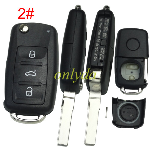 free shipping to EU, 10pcs/lot for VW 3 button key  blank with HU66 blade  new modle car after 2011（ round logo place on back）