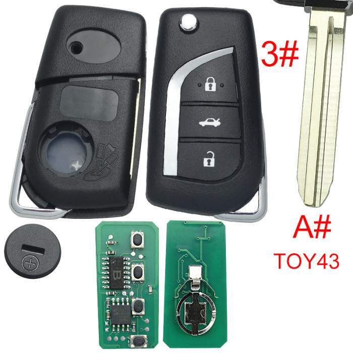 2018-2022  for Toyota Camry 4-Button/3 button  Flip Key /  PN: 89070-06790  FCC ID : HYQ12BFB/ H Chip  314Mhz