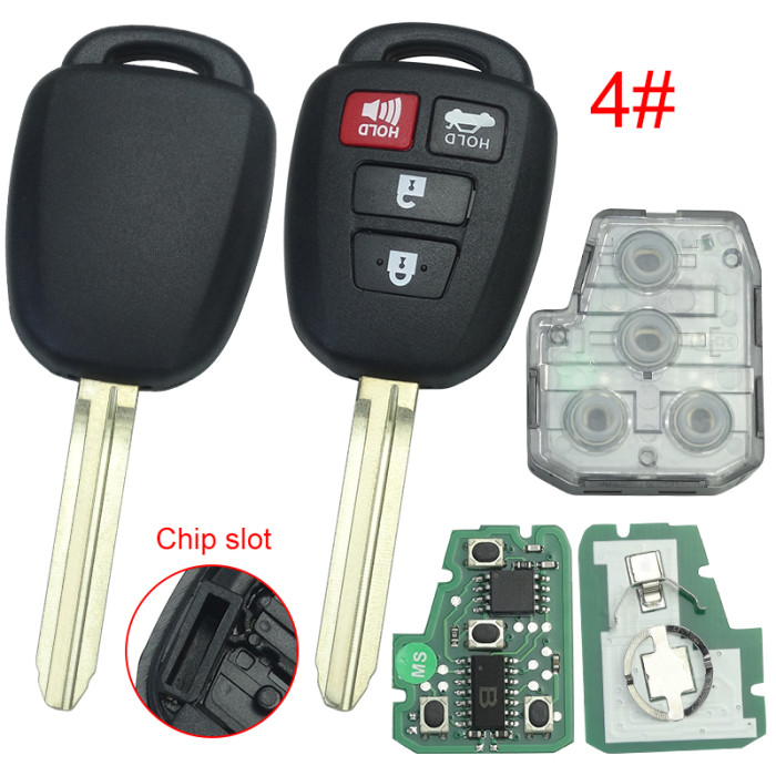 For Toyota 3+1 remote key, FCCID;GQ4-52T  with  434 mhz compatible with FCCID HYQ12BEL and FCCID HYQ12BDM