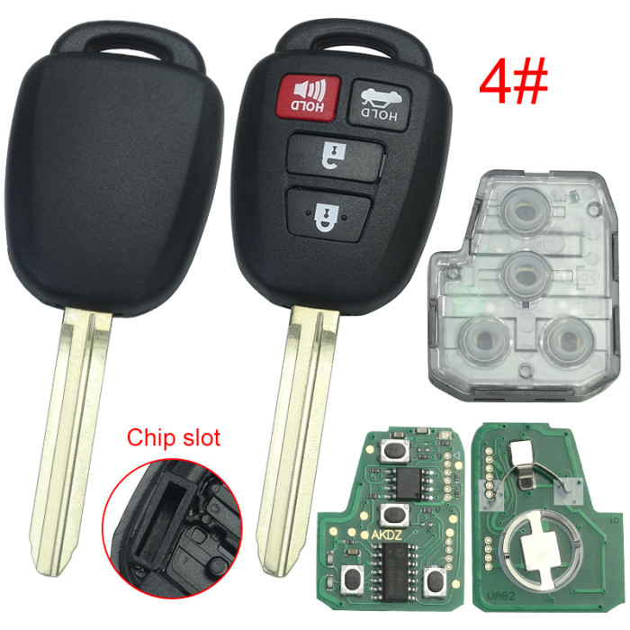 For Toyota 3+1button remote key with 314mhz compatible with FCCID--HYQ12BDP  2,3, 2+1, 3+1 button , please choose the key shell