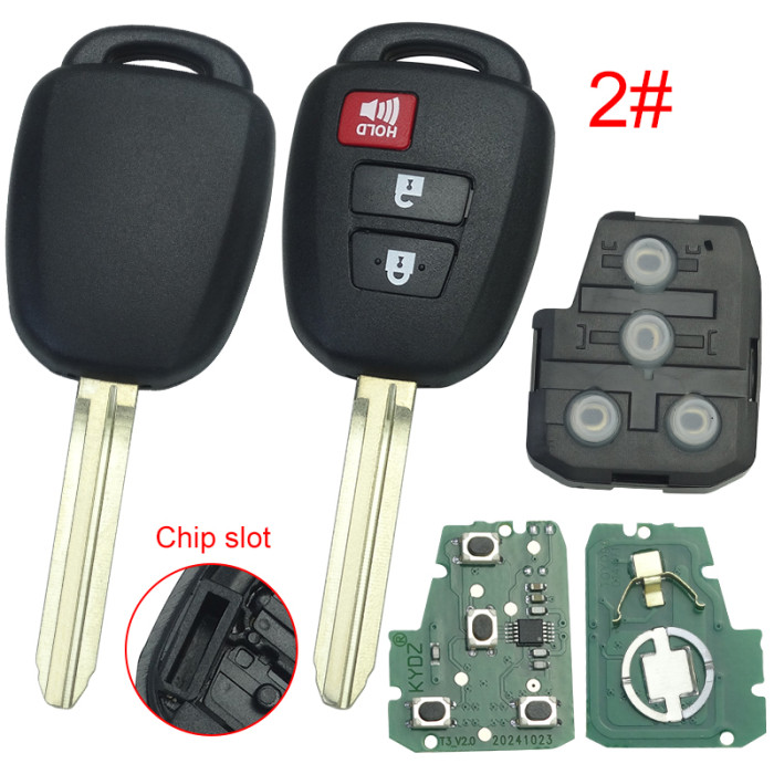 For Toyota remote key with 315MHZ compatible with  FCCID --HYQ12BEL and FCCID--HYQ12BDM please tell me , 2; 3 ; 2+1; 3+1 button which one you need?