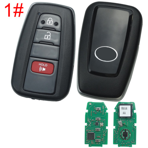 For Toyota 2+1 /3+1 button remote key with blade    FCC ID : HYQ14FBC 0351 BOARD RAV4 H / 8A chip  314.36Mhz-312.1Mhz Pls choose button