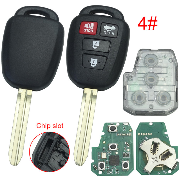 For Toyota Rav4 remote key with FCCID: GQ4-52T 2013-2014 year,with 312.4Mhz-314Mhz chip need buy extra as your need