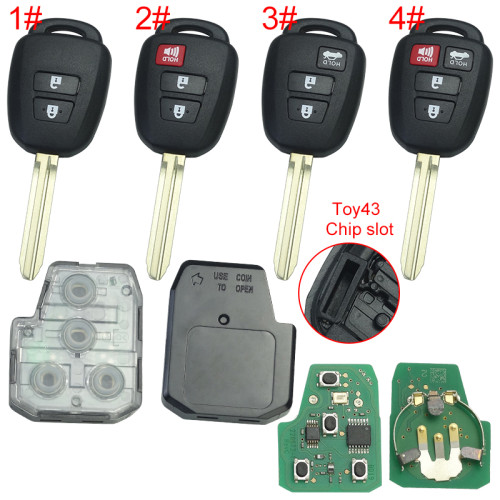 ORIGINAL Toyota Rav4 remote key, with FCCID;GQ4-52T, 2013-2014 year, with  314.2mhz  original PCB + aftermarket shell chips will pay extra if need