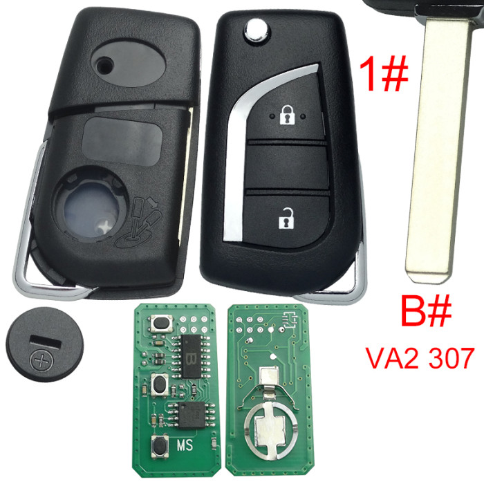 For Toyota Rav4 CAMRY COROLLA modified remote key with 3+1 button FCCID:HYQ12BDM with FSK 314.4MHZ