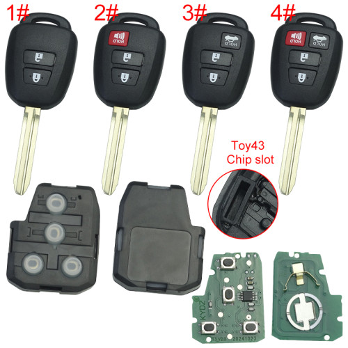 For Toyota remote key with 315MHZ compatible with  FCCID --HYQ12BEL and FCCID--HYQ12BDM please tell me , 2; 3 ; 2+1; 3+1 button which one you need?