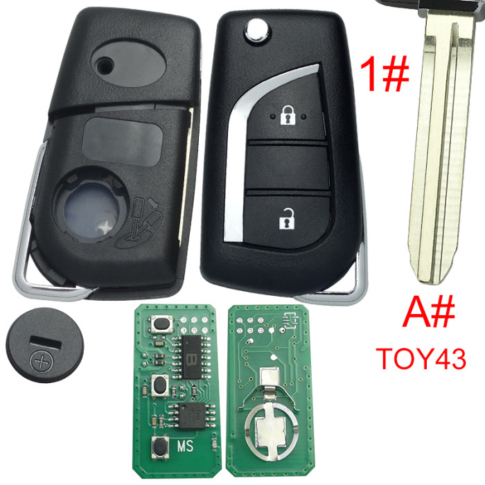 For Toyota Rav4 CAMRY COROLLA modified remote key with 3+1 button FCCID:HYQ12BDM with FSK 314.4MHZ