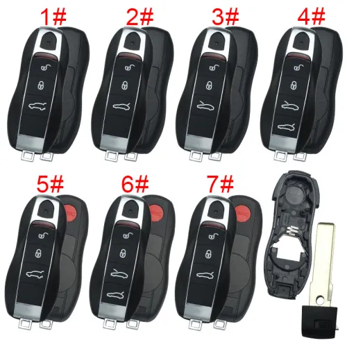 For Porsche remote key blank with badge , pls choose button model