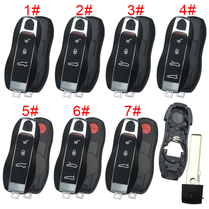 For Porsche remote key blank with badge , pls choose button model