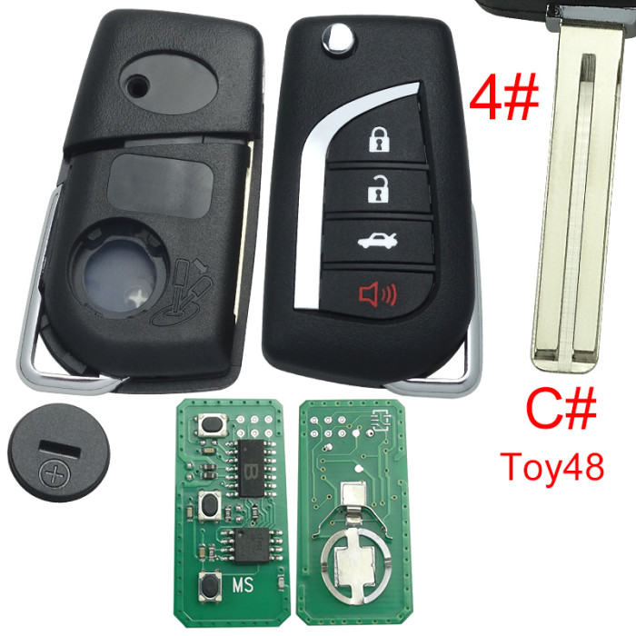 For Toyota Rav4 CAMRY COROLLA modified remote key with 3+1 button FCCID:HYQ12BDM with FSK 314.4MHZ