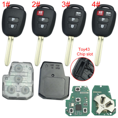 For Toyota Rav4 remote key with FCCID: GQ4-52T 2013-2014 year,with 312.4Mhz-314Mhz chip need buy extra as your need