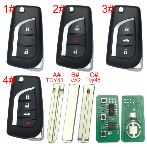 For Toyota Rav4 CAMRY COROLLA modified remote key with 3+1 button FCCID:HYQ12BDM with FSK 314.4MHZ
