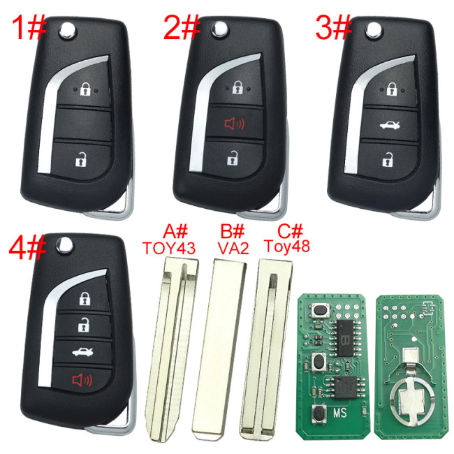 For Toyota Rav4 CAMRY COROLLA modified remote key with 3+1 button FCCID:HYQ12BDM with FSK 314.4MHZ