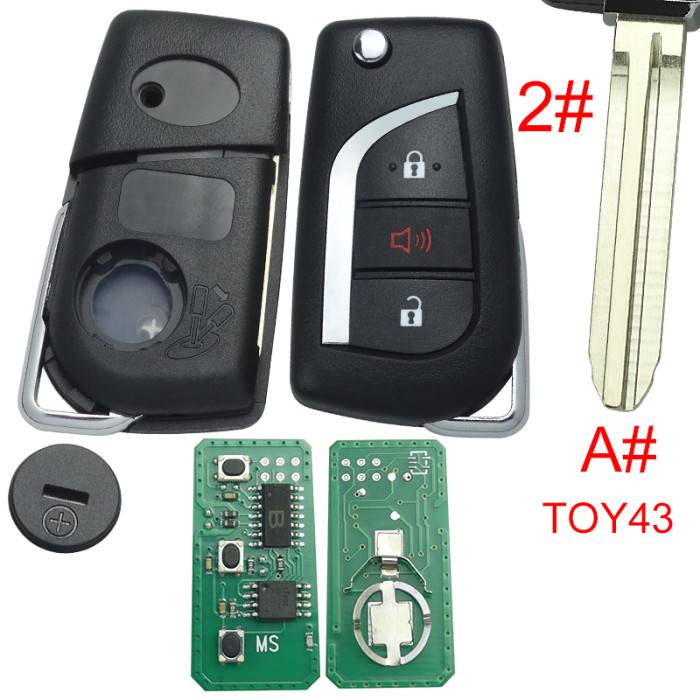 For Toyota Rav4 CAMRY COROLLA modified remote key with 3+1 button FCCID:HYQ12BDM with FSK 314.4MHZ