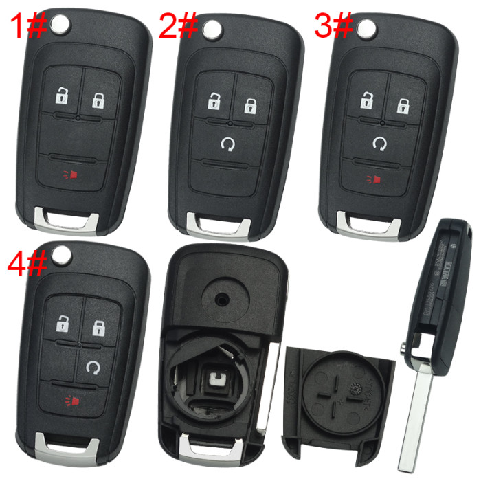 For Opel remote key blank HU100 blade with round badge place, pls choose the button