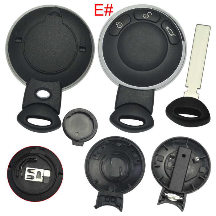 For BMW MINI Cooper 3 button remote key blank with battery clamp, with Lo/without Lo