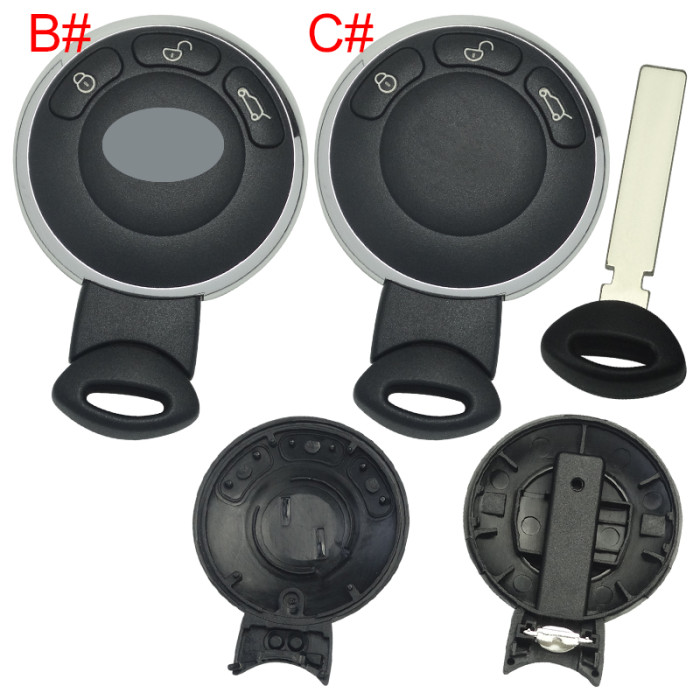 For  BMW MINI Cooper 3 Button remote key without battery clamp(please choose the type of badge)