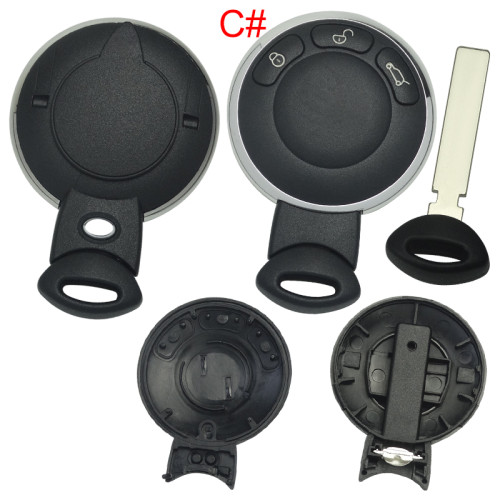 free shipping 10pcs/lot for  BMW MINI Cooper 3 Button remote key without battery clamp