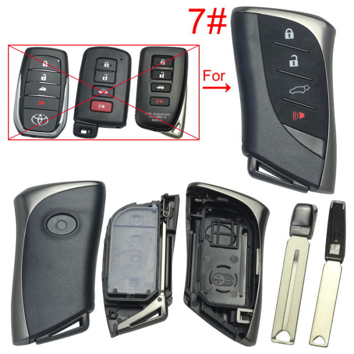 For Lexus  modified remote key blank with blade with badge , pls choose button