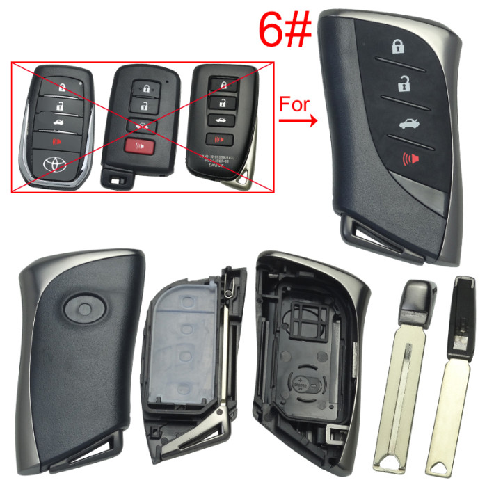 For Lexus  modified remote key blank with blade with badge , pls choose button