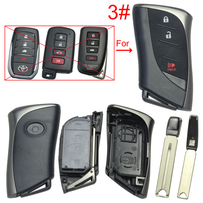 For Lexus  modified remote key blank with blade with badge , pls choose button