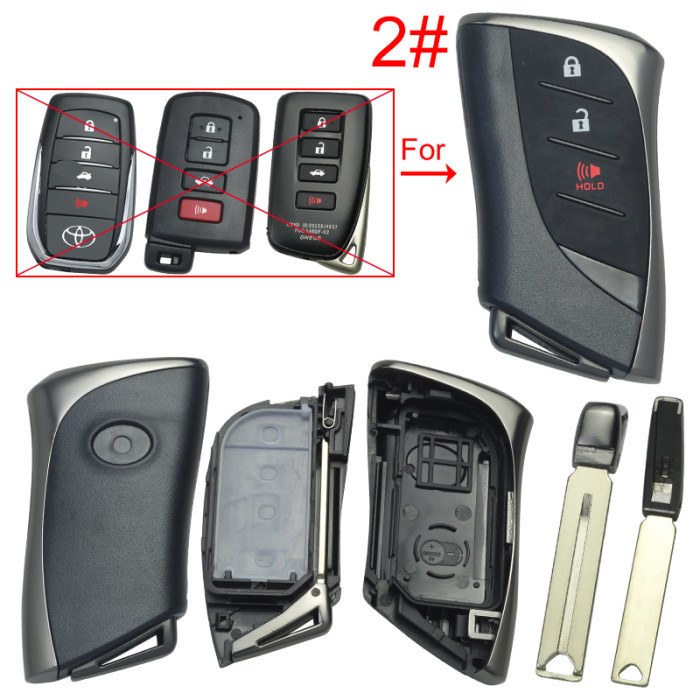 For Lexus  modified remote key blank with blade with badge , pls choose button