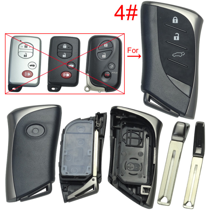 For Lexus  modified remote key blank with blade with badge , pls choose button