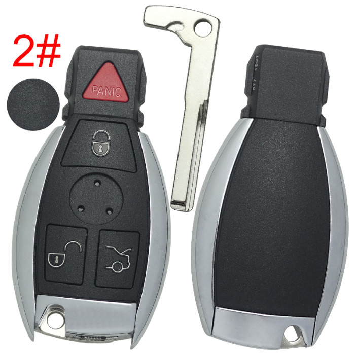 For Benz BGA 3 button remote key shell with badge