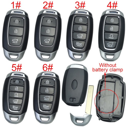 For Hyundai  remote key blank without battery clamp ,with badge , pls choose button