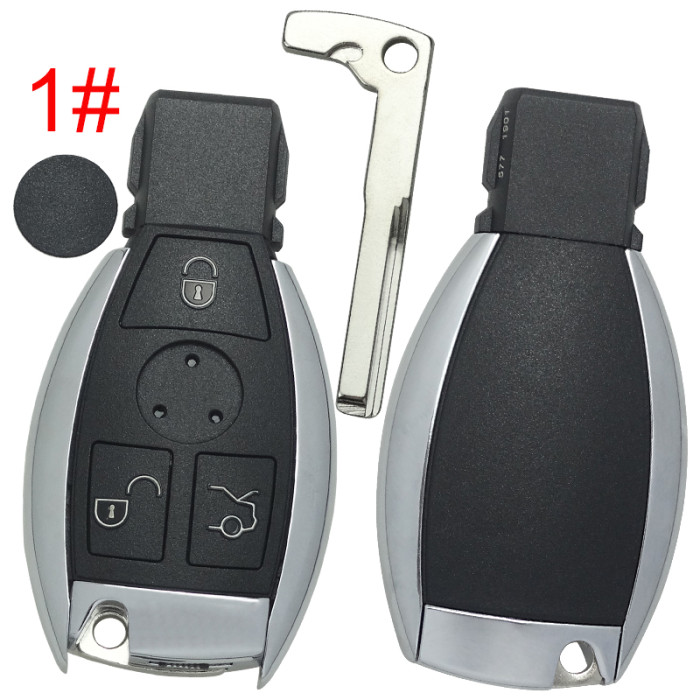 For Benz BGA 3 button remote key shell with badge