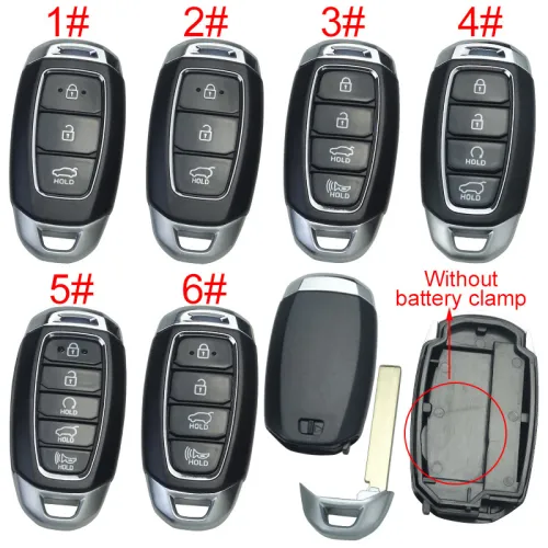 For Hyundai  remote key blank without battery clamp ,without badge , pls choose button