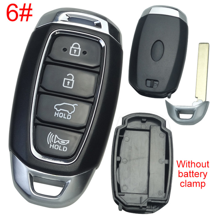 For Hyundai  remote key blank without battery clamp ,with badge , pls choose button