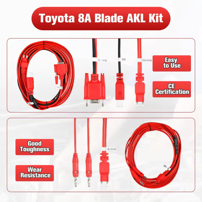 Autel MaxiIM TOYOTA 8A BLADE AKL KIT, Autel Toyota 8A Non-Smart Key All Keys Lost Adapter Work with Autel IM508, Autel IM608, Autel IM608 Pro2, Autel G-Box2, and APB112 Adapter