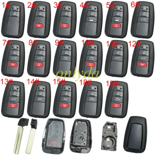 For Toyota remote key blank with blade without badge , the blade switch on the back-shell-part