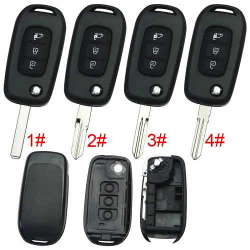 Renault 3 button flip remote key blank, without logo,pls choose blade